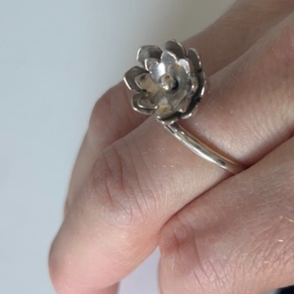 Pamela Love  sterling silver flower ring (spins)